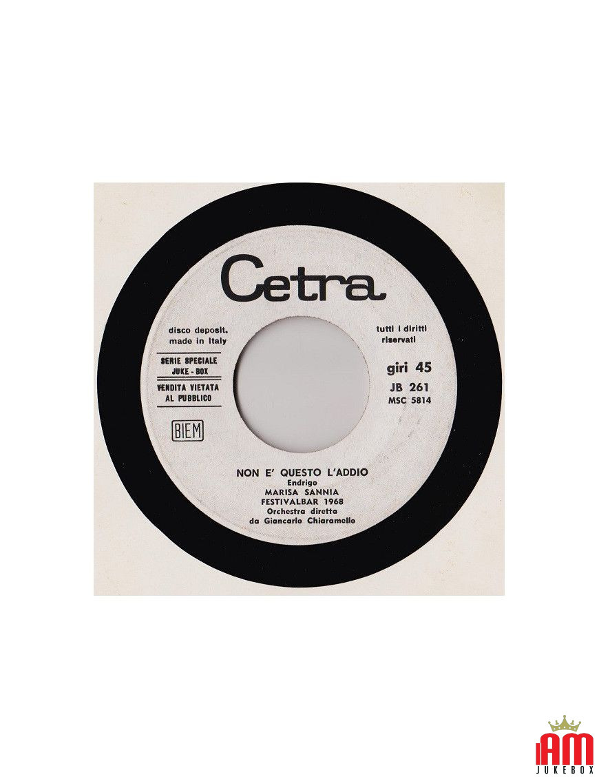 This Is Not The Goodbye To Forget [Marisa Sannia,...] – Vinyl 7", 45 RPM, Jukebox [product.brand] 1 - Shop I'm Jukebox 