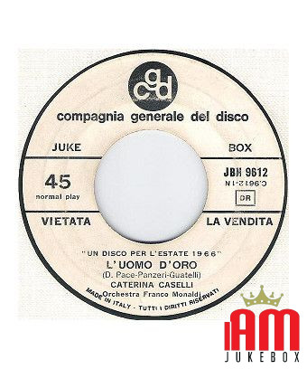 L'Uomo D'Oro Perdono [Caterina Caselli] - Vinyl 7", 45 RPM, Jukebox [product.brand] 1 - Shop I'm Jukebox 