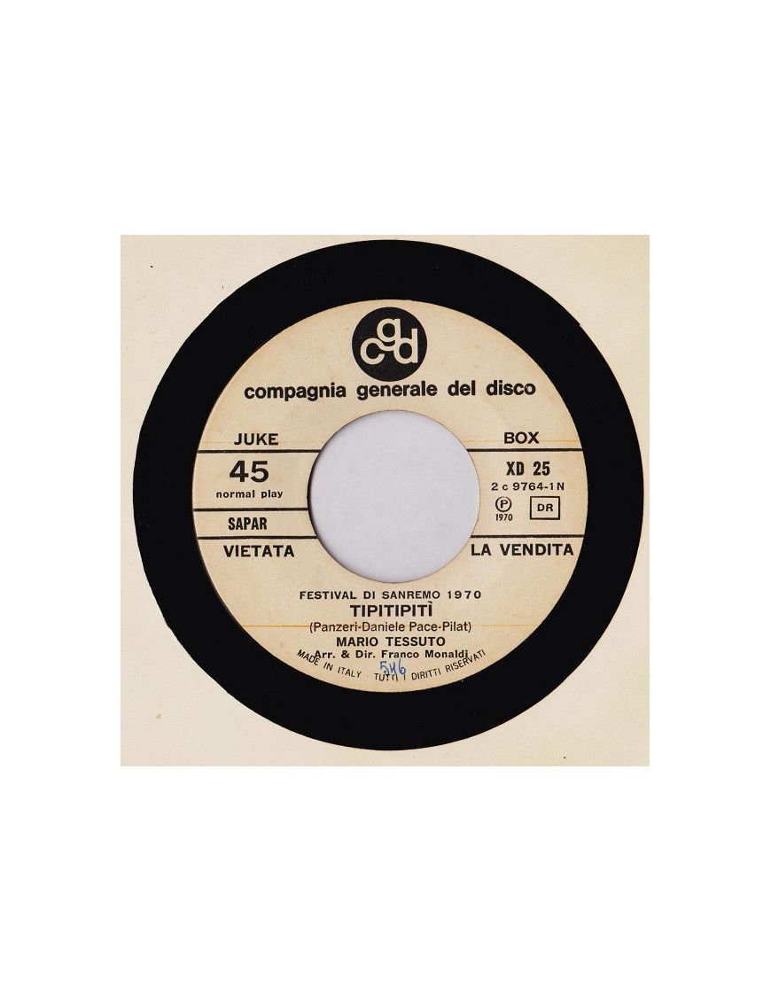 Tipitipitipitì Canzone Blu [Mario Tessuto,...] - Vinyl 7", 45 RPM, Jukebox [product.brand] 1 - Shop I'm Jukebox 