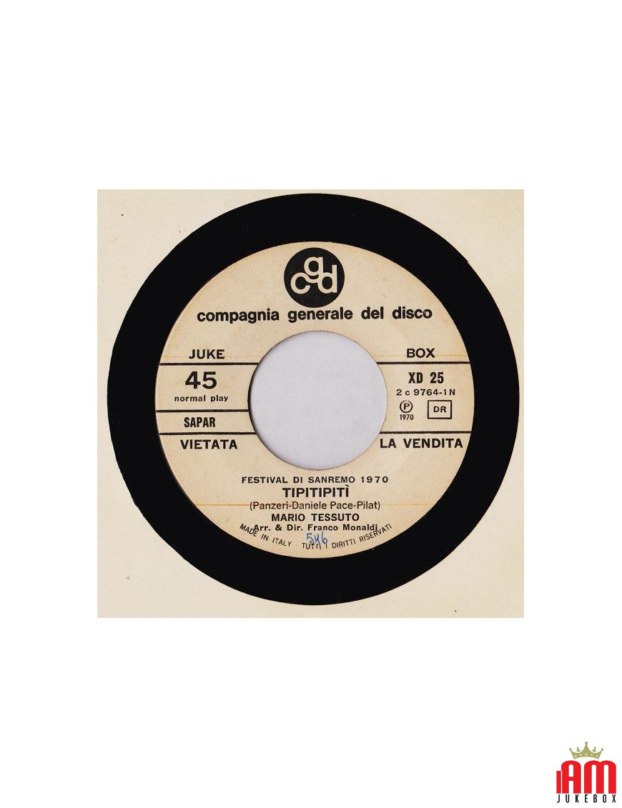 Tipitipitipitì Canzone Blu [Mario Tessuto,...] - Vinyl 7", 45 RPM, Jukebox [product.brand] 1 - Shop I'm Jukebox 