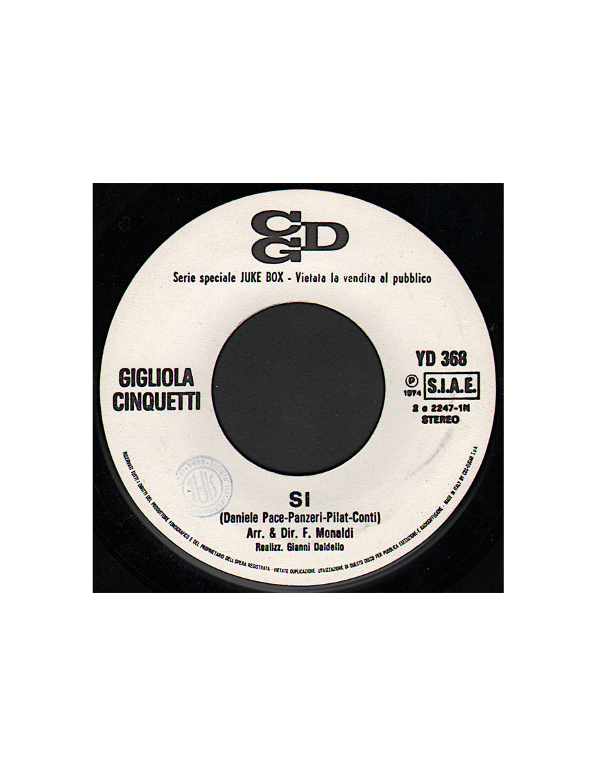 Si   Proviamo A Innamorarci [Gigliola Cinquetti,...] - Vinyl 7", 45 RPM, Jukebox