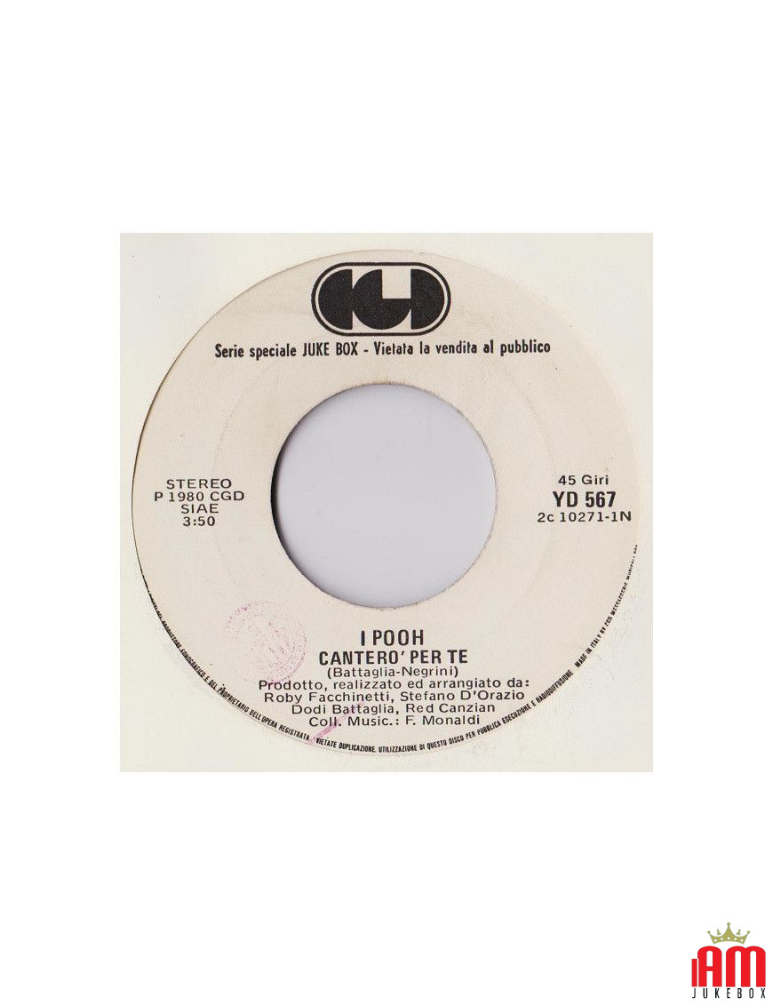 I'll Sing For You Marta Marta [Pooh,...] – Vinyl 7", 45 RPM, Jukebox [product.brand] 1 - Shop I'm Jukebox 