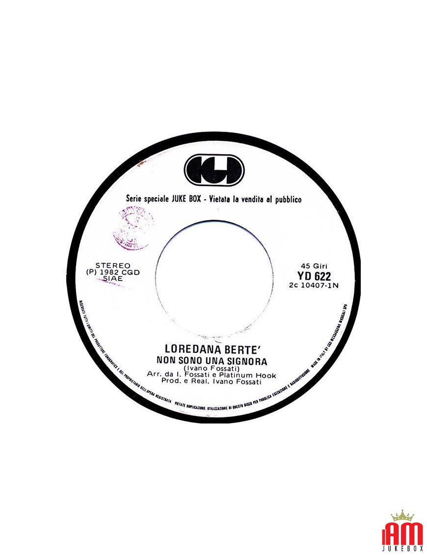 I'm Not a Bull Torero Lady [Loredana Bertè,...] - Vinyl 7", 45 RPM, Jukebox [product.brand] 1 - Shop I'm Jukebox 