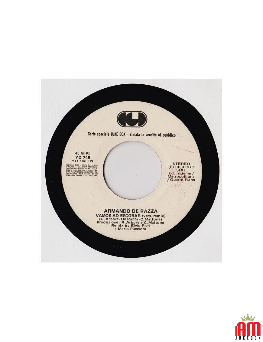 Vamos Ad Escobar (Vers. Remix) Agent Double O Soul [Armando De Razza,...] - Vinyl 7", 45 RPM, Jukebox [product.brand] 1 - Shop I