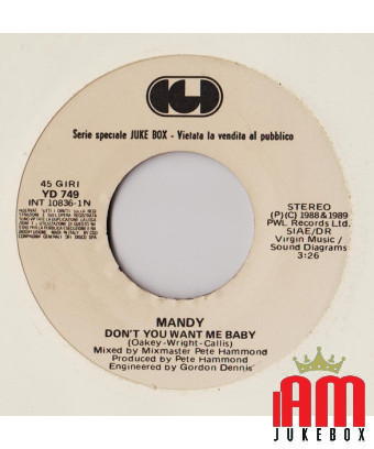 Don't You Want Me Baby Marina [Mandy Smith,...] - Vinyle 7", 45 tr/min, Jukebox, Stéréo [product.brand] 1 - Shop I'm Jukebox 