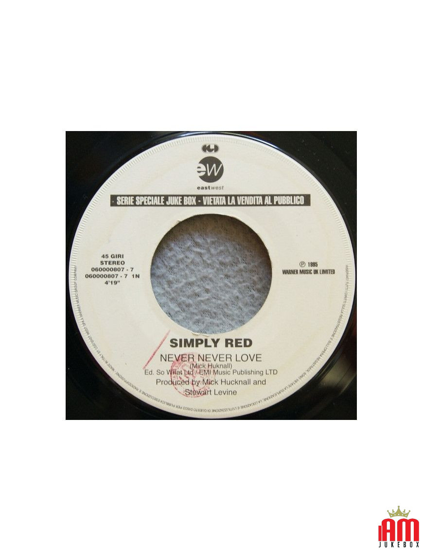 Never Never Love Forgiven Not Forgotten [Simply Red,...] – Vinyl 7", Jukebox, Promo [product.brand] 1 - Shop I'm Jukebox 