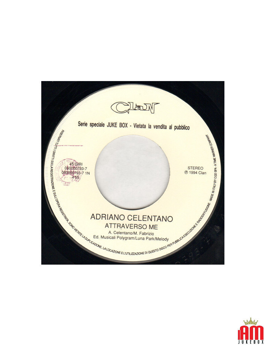 À travers moi [Adriano Celentano] - Vinyl 7", 45 RPM, Jukebox [product.brand] 1 - Shop I'm Jukebox 