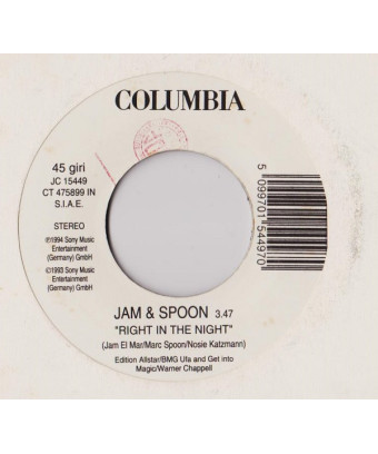 Right In The Night   Quando Meno Te L'Aspetti  [Jam & Spoon,...] - Vinyl 7", 45 RPM, Jukebox