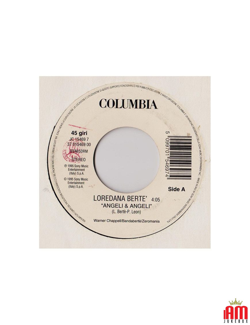 Angels & Angels The Days of Harmony [Loredana Bertè,...] – Vinyl 7", 45 RPM, Jukebox [product.brand] 1 - Shop I'm Jukebox 