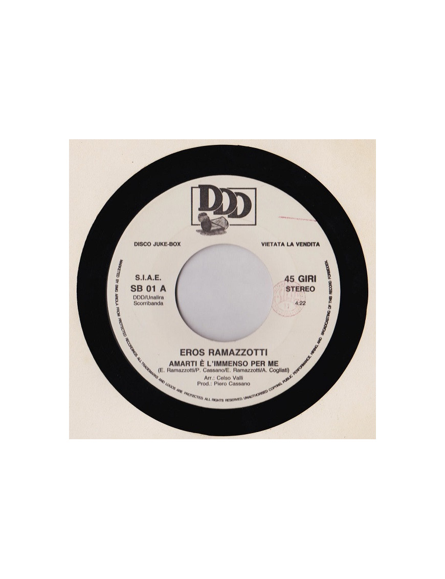 Amarti È L'Immenso Per Me   Holiday Love [Eros Ramazzotti,...] - Vinyl 7", 45 RPM, Jukebox, Stereo