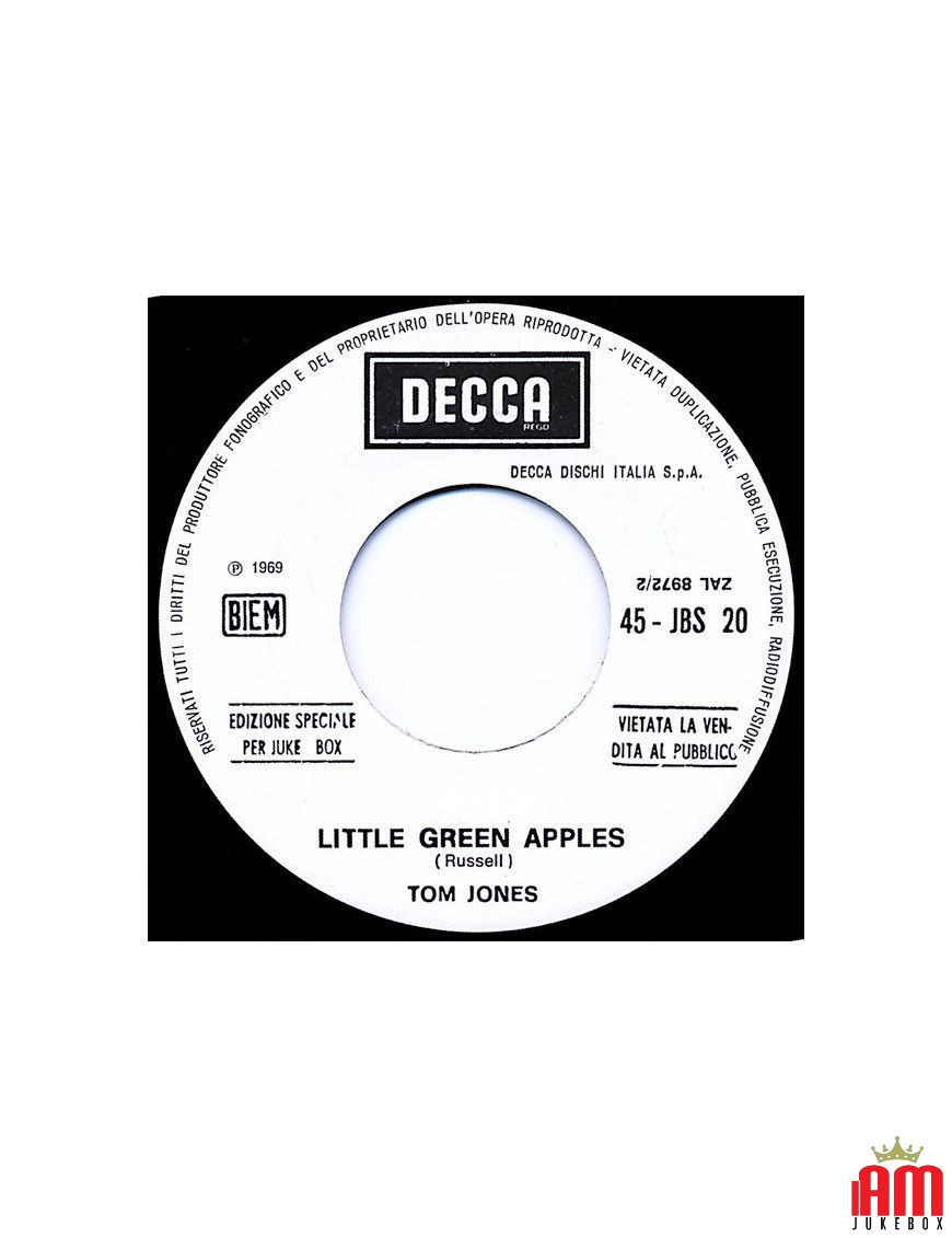 Little Green Apples Remember Boy (Nature Boy) [Tom Jones,...] – Vinyl 7", 45 RPM, Jukebox [product.brand] 1 - Shop I'm Jukebox 