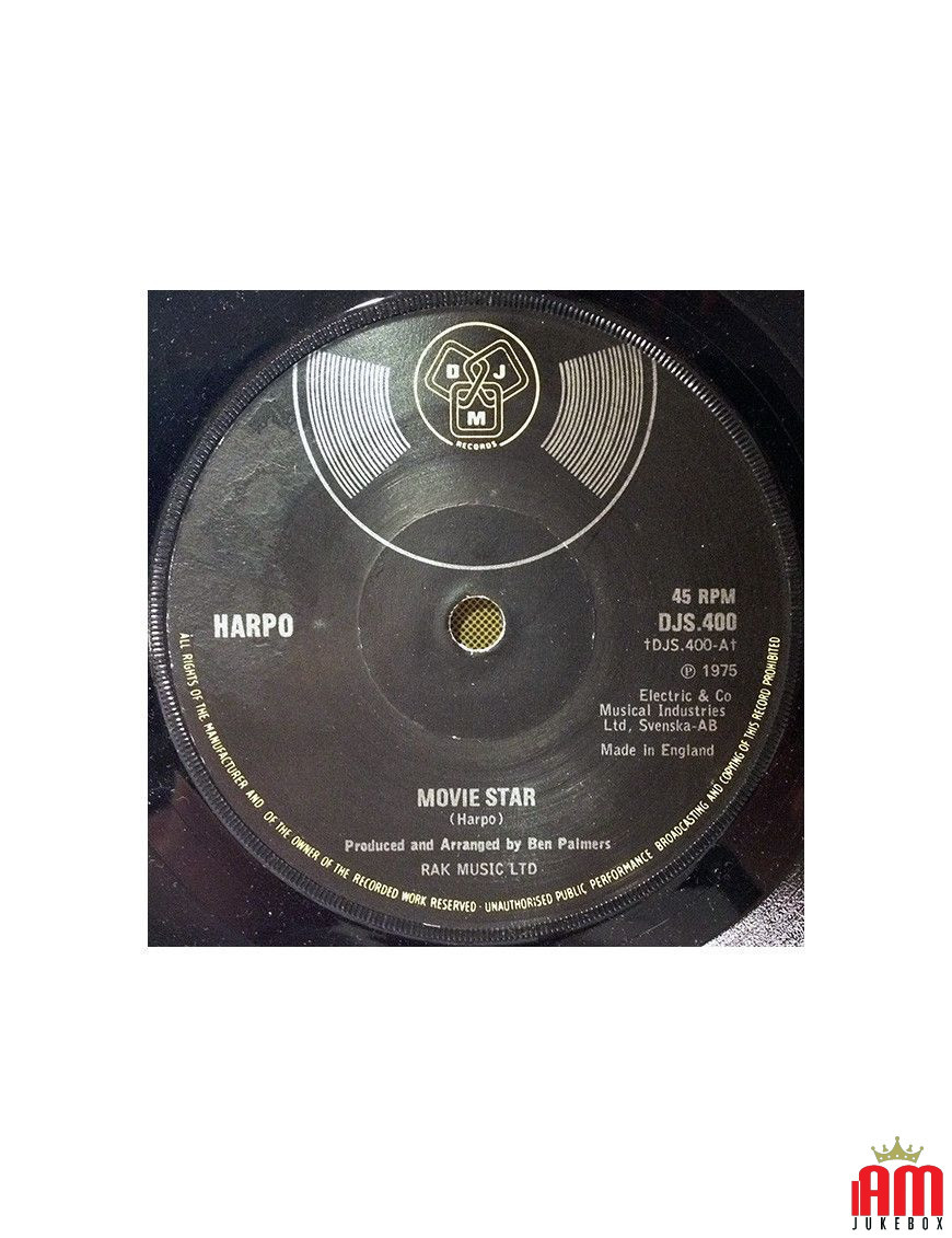 Movie Star [Harpo] - Vinyl 7", 45 RPM, Single [product.brand] 1 - Shop I'm Jukebox 