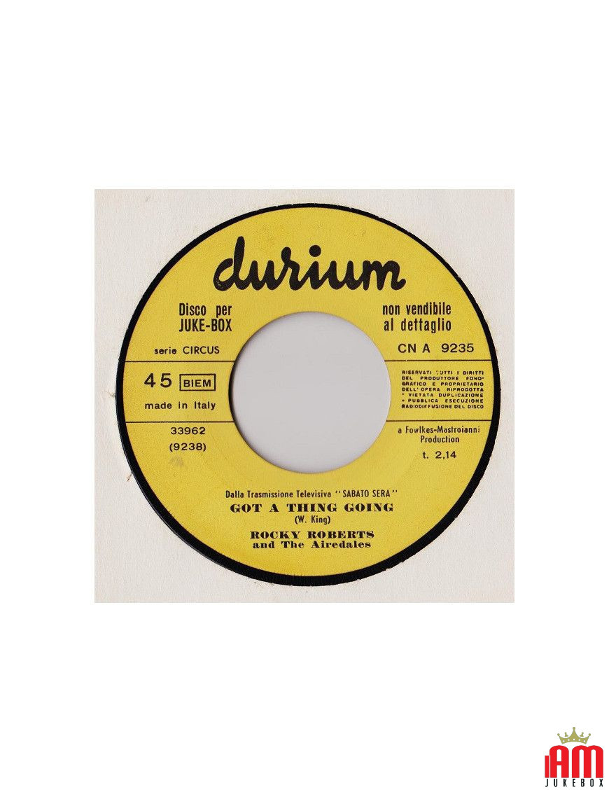 Got A Thing Going Don't Play That Song [Rocky Roberts & The Airedales,...] - Vinyl 7", 45 RPM, Jukebox [product.brand] 1 - Shop 