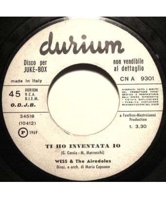 I Invented You Turn My Back [Wess & The Airedales] - Vinyl 7", 45 RPM, Jukebox [product.brand] 1 - Shop I'm Jukebox 