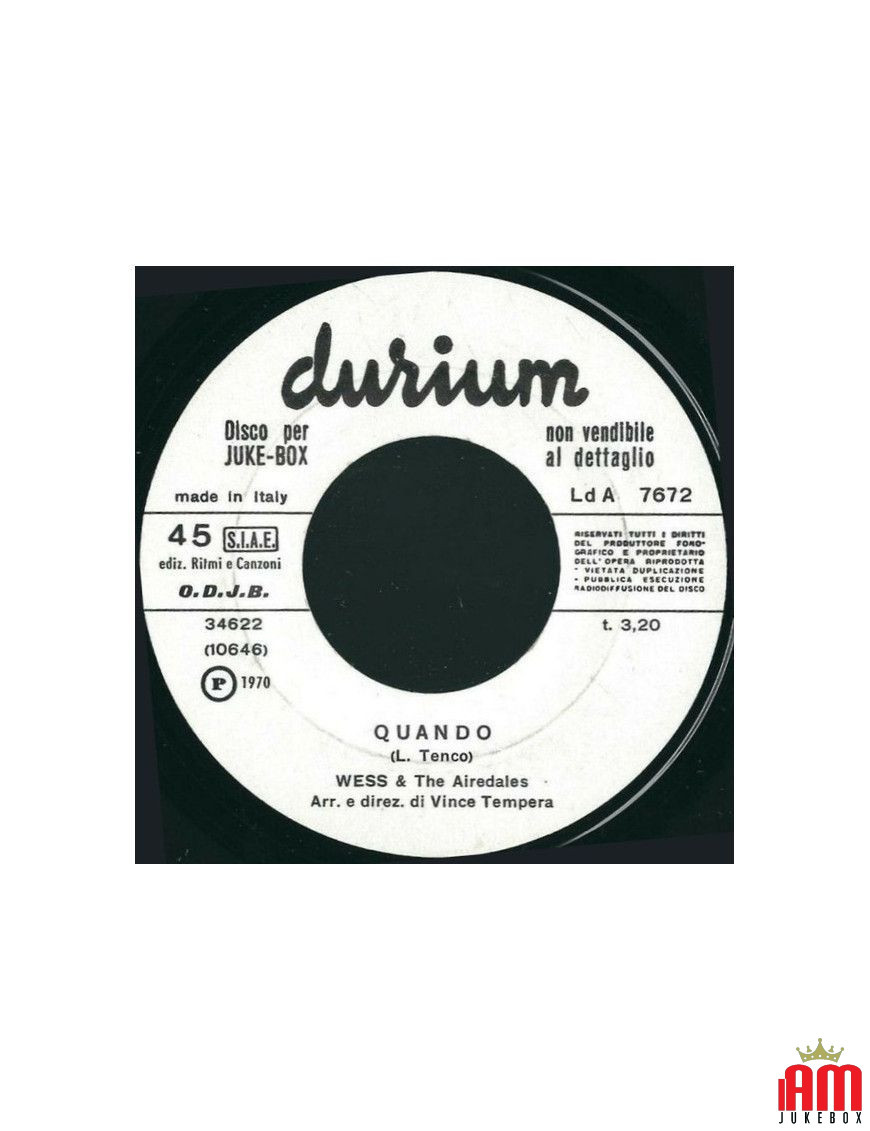 Quando Cibù Cibà (?ibu ?iba) [Wess & The Airedales,...] - Vinyl 7", 45 RPM, Jukebox [product.brand] 1 - Shop I'm Jukebox 