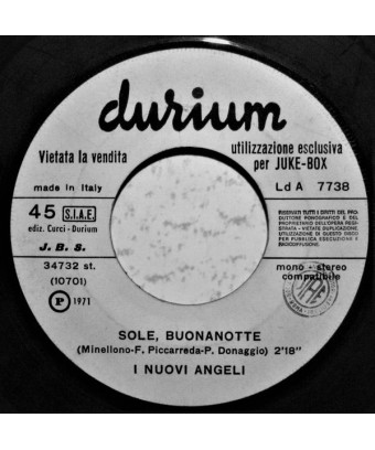 Sole, Buonanotte Peccato! [I Nuovi Angeli,...] - Vinyl 7", 45 RPM, Jukebox [product.brand] 1 - Shop I'm Jukebox 