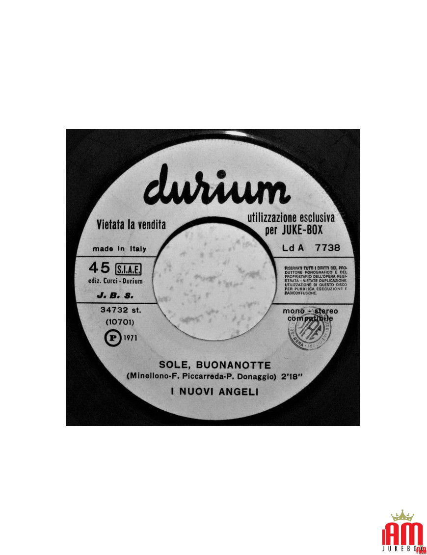 Sun, Goodnight Too bad! [I Nuovi Angeli,...] - Vinyl 7", 45 RPM, Jukebox [product.brand] 1 - Shop I'm Jukebox 