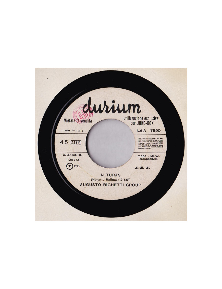 Alturas Feelings [Augusto Righetti Group,...] - Vinyl 7", 45 RPM, Jukebox [product.brand] 1 - Shop I'm Jukebox 