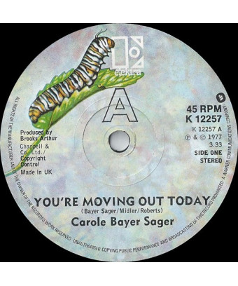 You're Moving Out Today [Carole Bayer Sager] - Vinyl 7", Single, 45 RPM