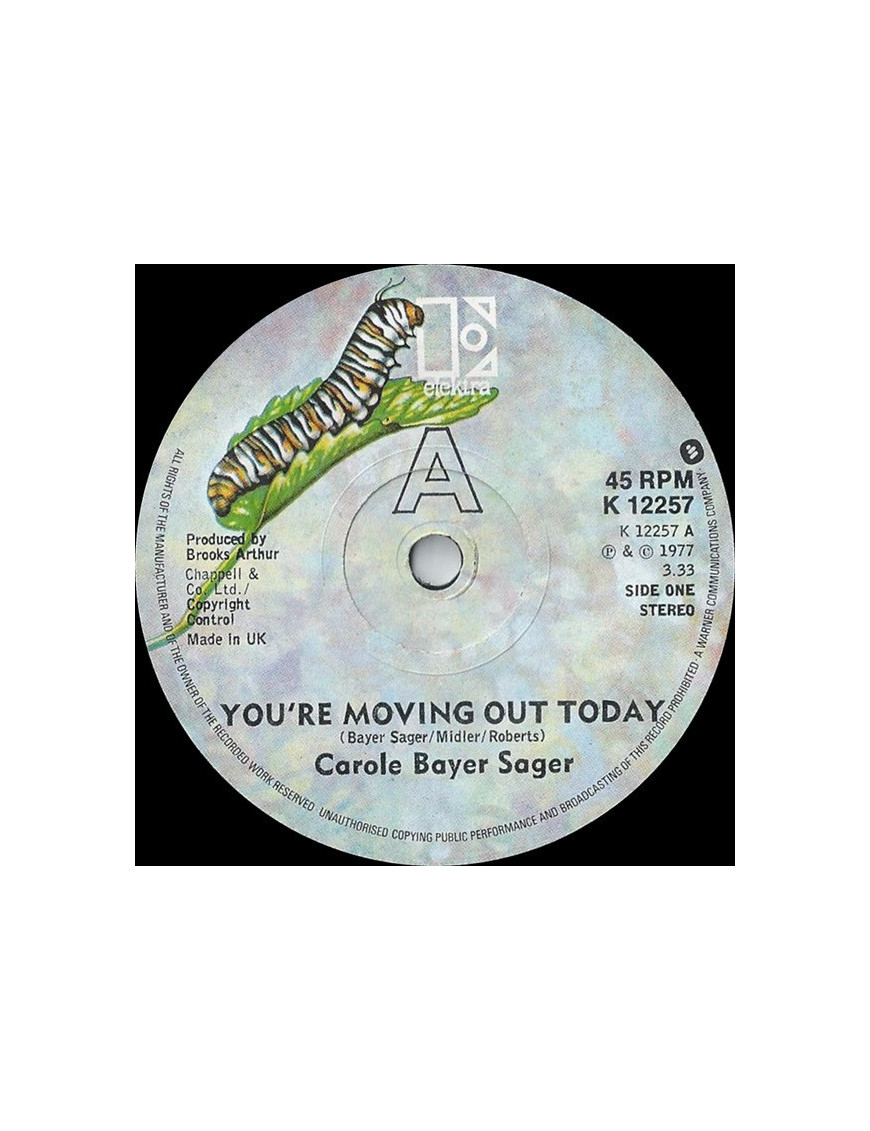 You're Moving Out Today [Carole Bayer Sager] - Vinyl 7", Single, 45 RPM