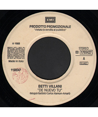 De Nuevo Tu   Love Changes (Everything) [Betty Villani,...] - Vinyl 7", 45 RPM, Promo