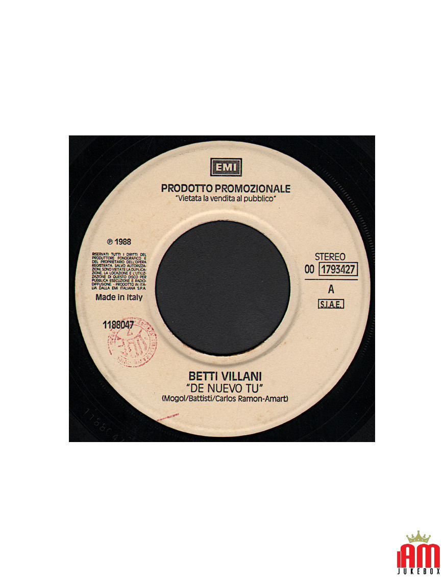 De Nuevo Tu Love Changes (Everything) [Betty Villani,...] - Vinyle 7", 45 RPM, Promo [product.brand] 1 - Shop I'm Jukebox 