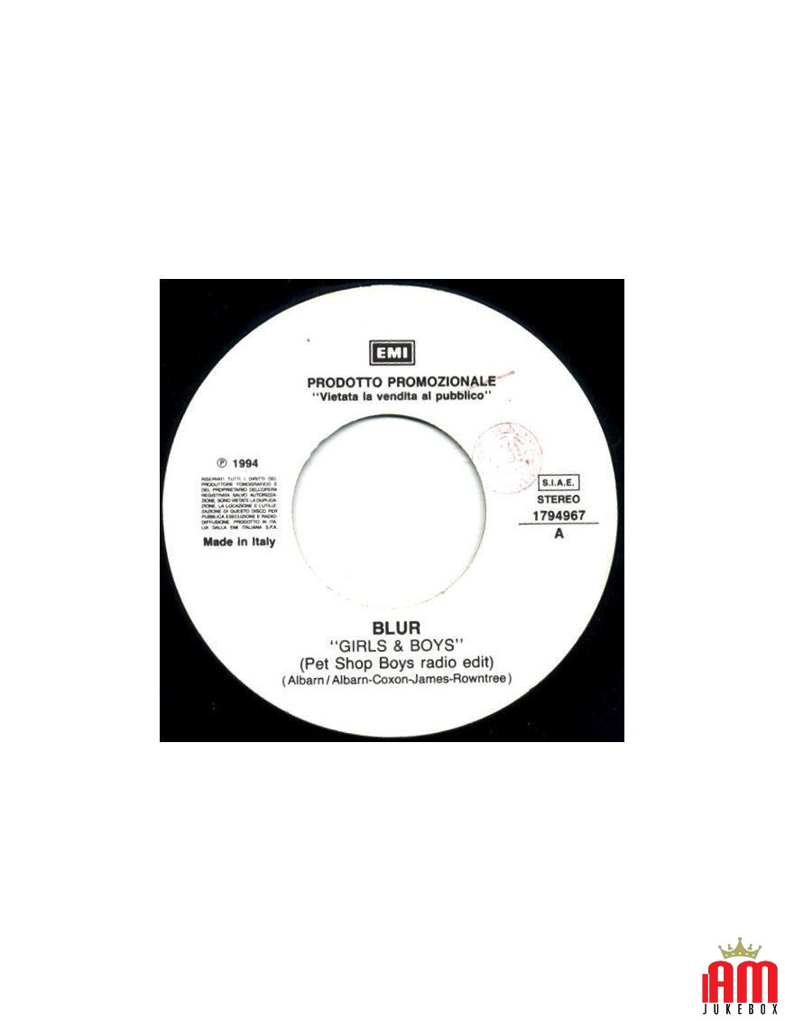 Girls & Boys (Pet Shop Boys Radio Edit) Roll 'Em Up (Radio Version) [Blur,...] – Vinyl 7", 45 RPM, Promo [product.brand] 1 - Sho