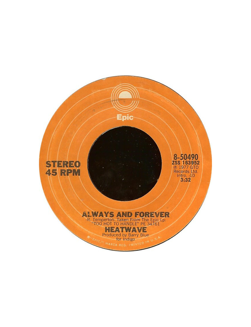 Always And Forever Super Soul Sister [Heatwave] - Vinyl 7", 45 RPM, Single, Styrene, Stereo [product.brand] 1 - Shop I'm Jukebox