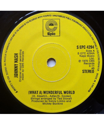 (What A) Wonderful World [Johnny Nash] – Vinyl 7", 45 RPM, Single
