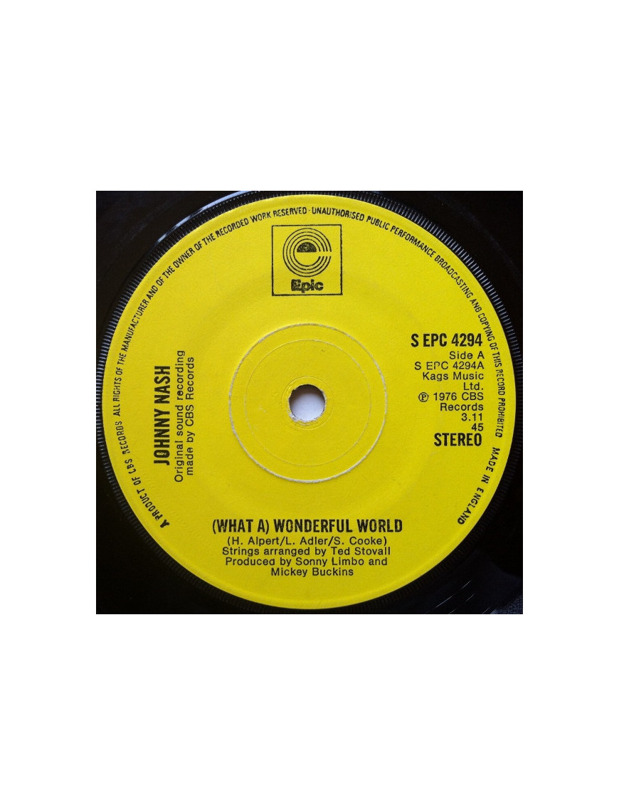 (What A) Wonderful World [Johnny Nash] - Vinyle 7", 45 tr/min, Single