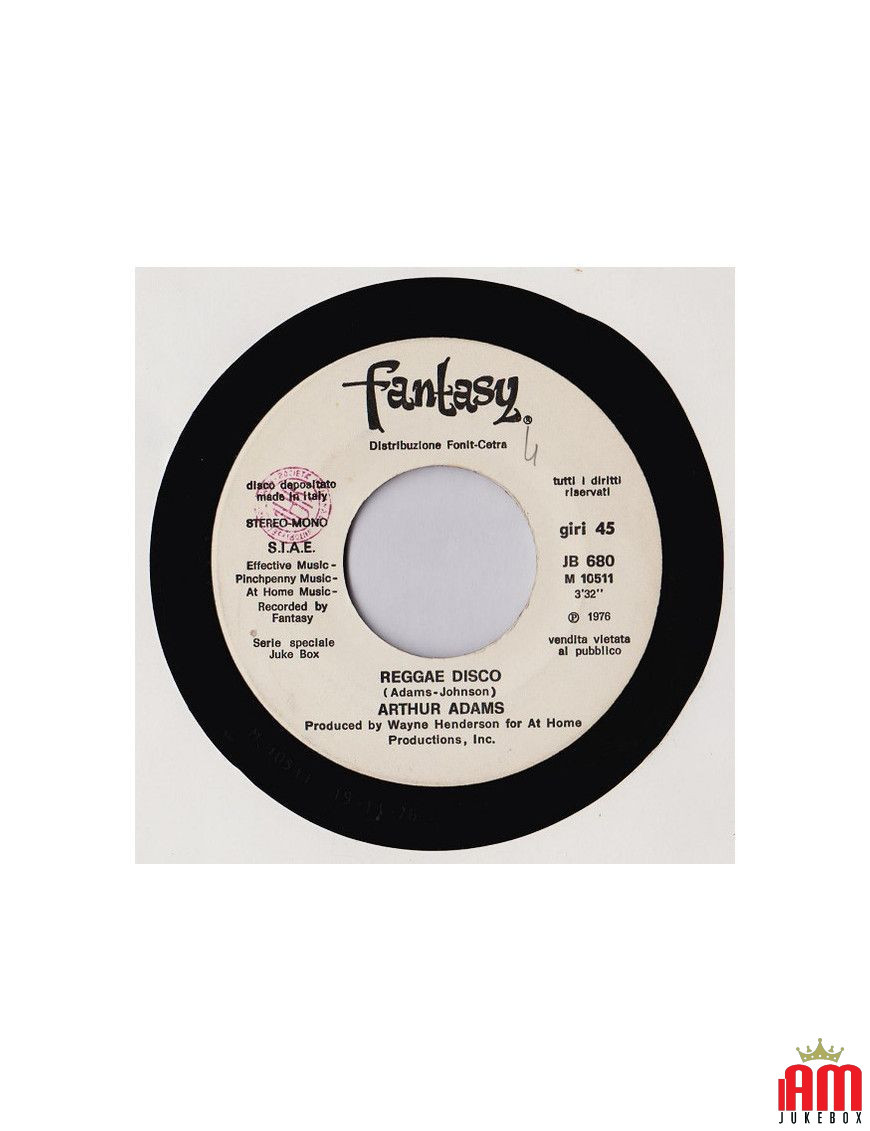 Reggae Disco All'Suddenly L'Incoscienza [Arthur Adams,...] - Vinyl 7", 45 RPM, Jukebox [product.brand] 1 - Shop I'm Jukebox 