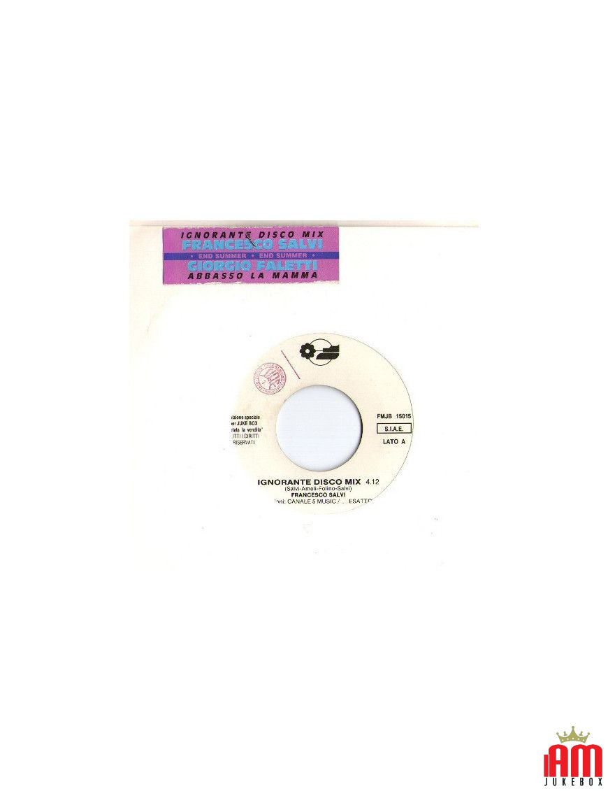 Ignorante Disco Mix Abbasso La Mamma [Francesco Salvi,...] – Vinyl 7", 45 RPM, Jukebox [product.brand] 1 - Shop I'm Jukebox 