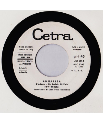 Annalisa Senza Frontiere [New Trolls,...] - Vinyle 7", 45 RPM, Jukebox