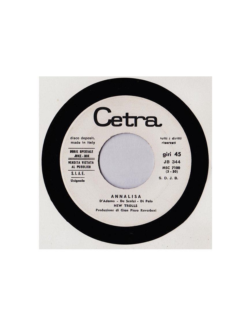 Annalisa Senza Frontiere [New Trolls,...] - Vinyl 7", 45 RPM, Jukebox [product.brand] 1 - Shop I'm Jukebox 