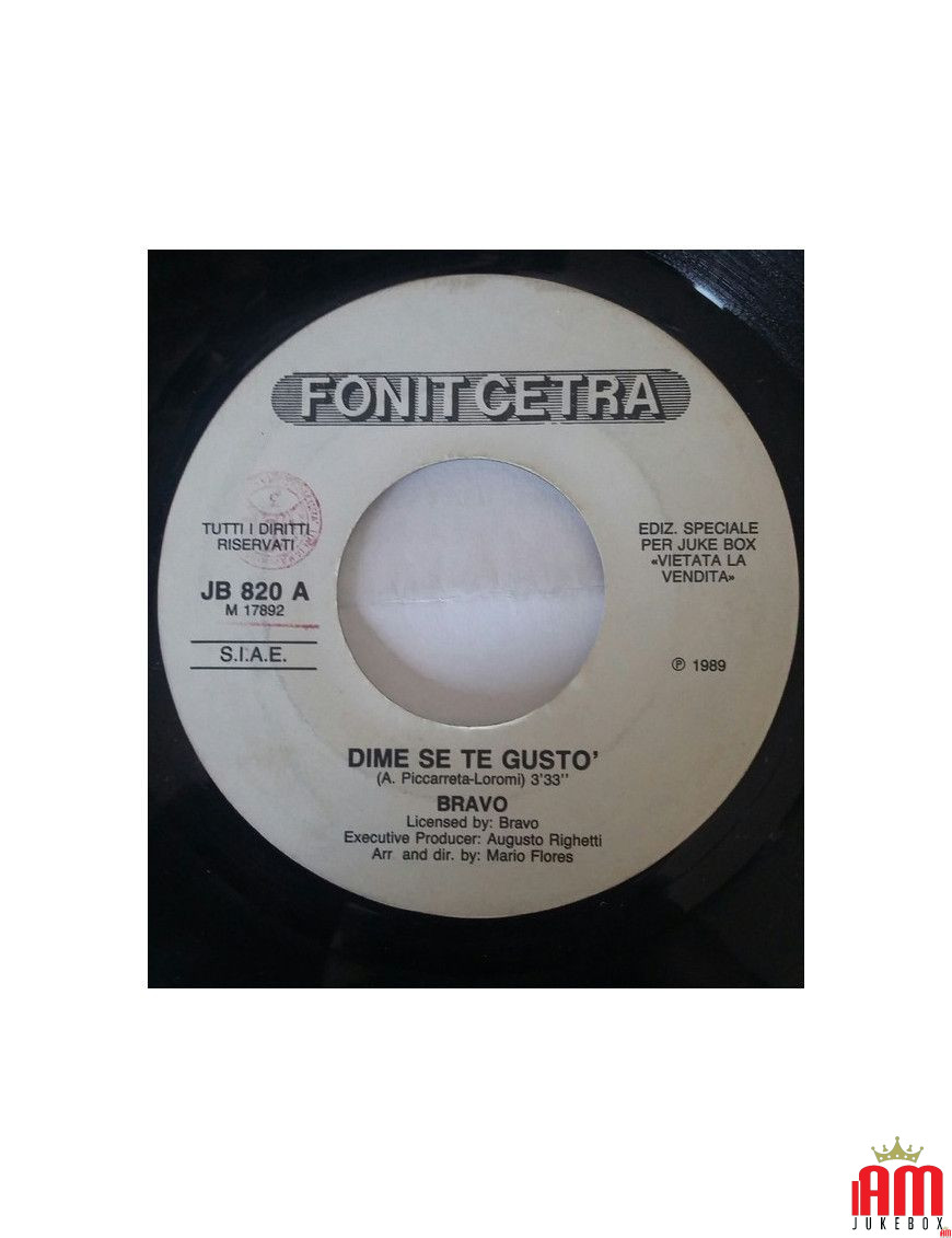 Dime Se Te Gustò Donna [Bravo (8),...] - Vinyl 7", 45 RPM, Jukebox [product.brand] 1 - Shop I'm Jukebox 