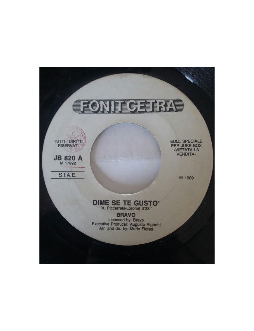 Dime Se Te Gustò Donna [Bravo (8),...] - Vinyle 7", 45 RPM, Jukebox [product.brand] 1 - Shop I'm Jukebox 