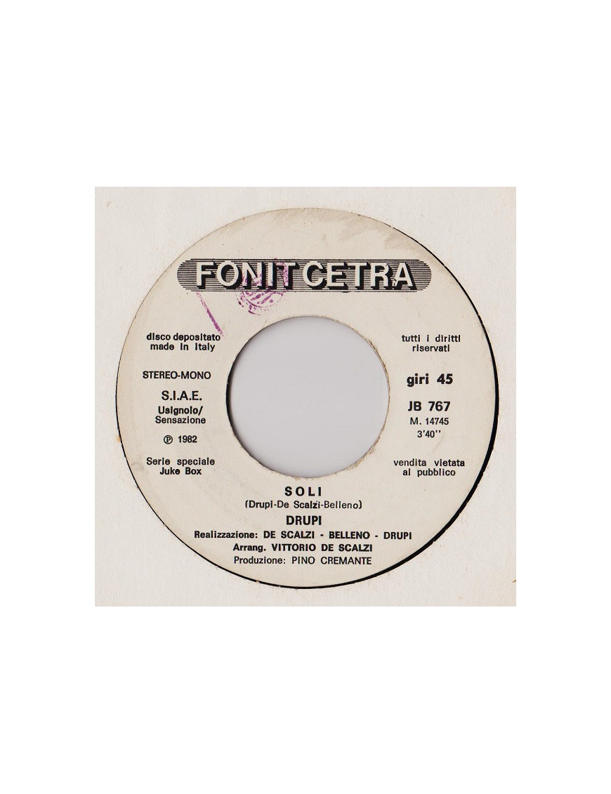 Soli   Lisa [Drupi (2),...] - Vinyl 7", 45 RPM, Jukebox