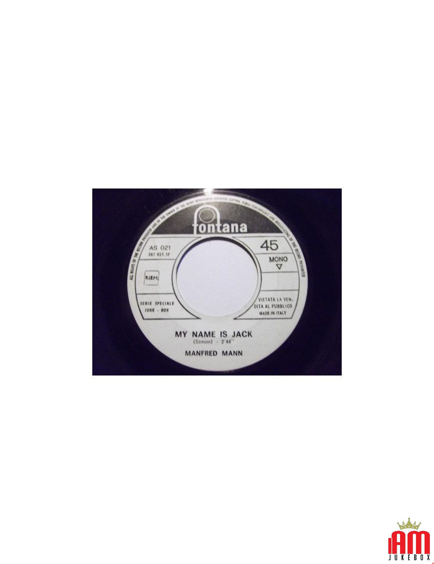 My Name Is Jack Rain And Tears [Manfred Mann,...] - Vinyl 7", 45 RPM, Jukebox, Mono [product.brand] 1 - Shop I'm Jukebox 