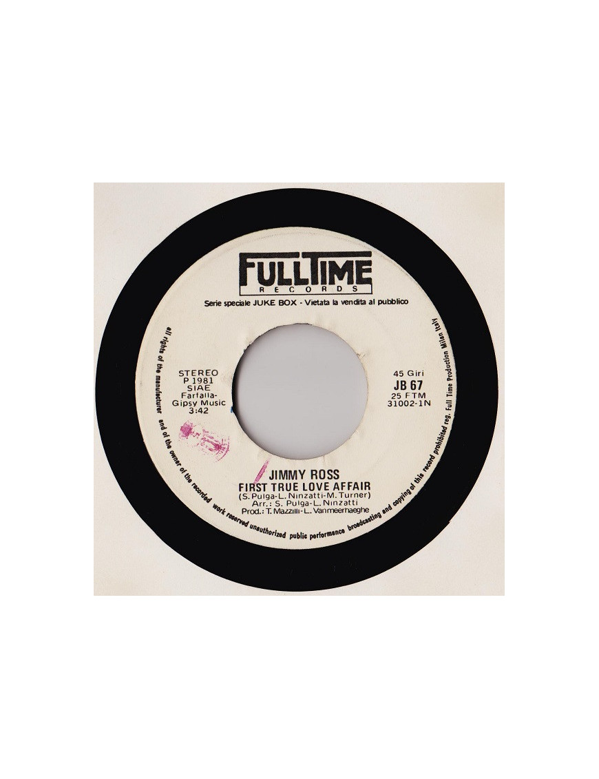 First True Love Affair   Funky Be Bop [Jimmy Ross,...] - Vinyl 7", 45 RPM, Jukebox, Stereo