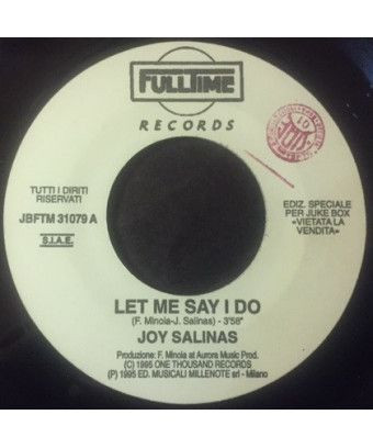 Let Me Say I Do Done And Redone [Joy Salinas,...] – Vinyl 7", 45 RPM, Jukebox [product.brand] 1 - Shop I'm Jukebox 