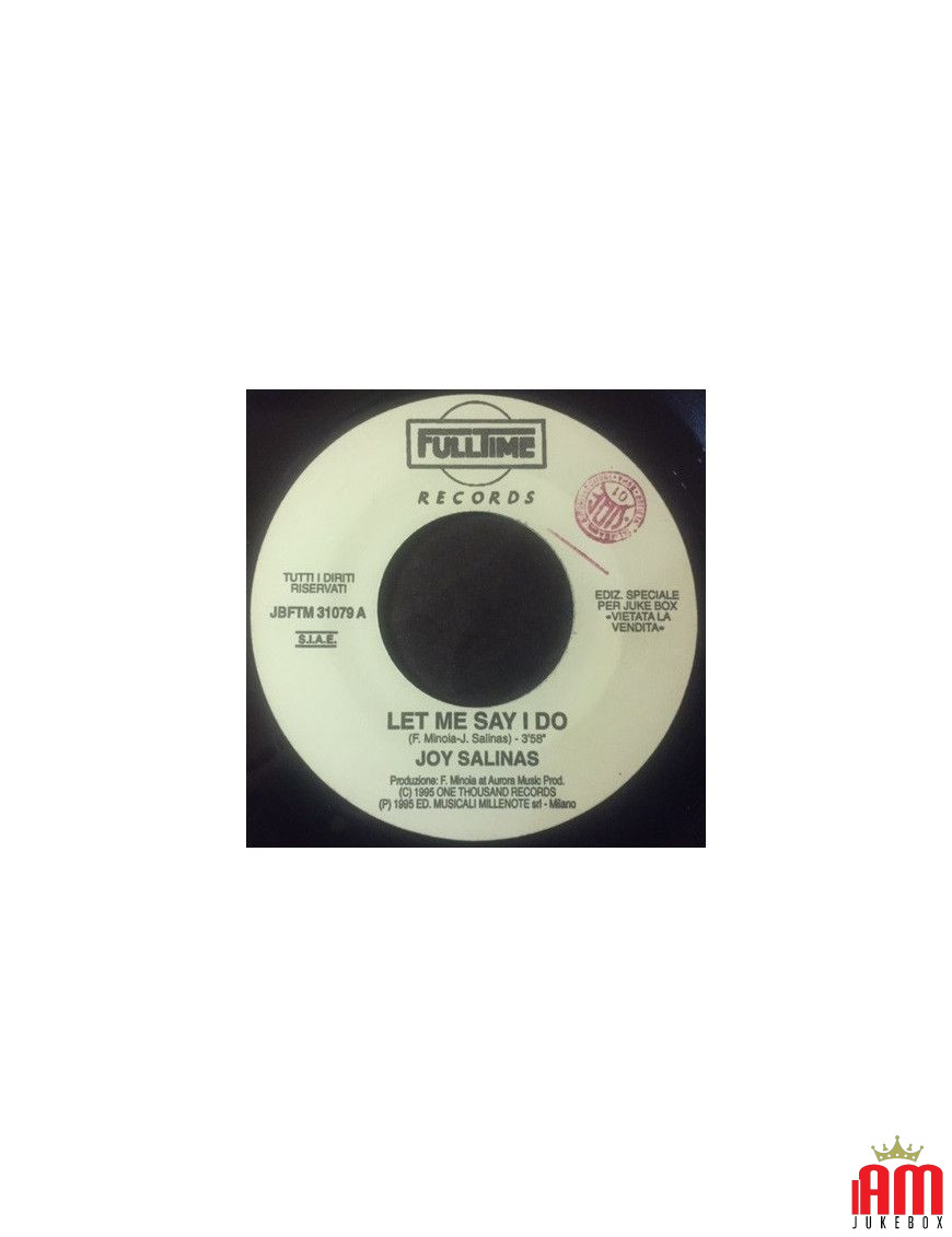 Let Me Say I Do Done And Redone [Joy Salinas,...] - Vinyl 7", 45 RPM, Jukebox [product.brand] 1 - Shop I'm Jukebox 