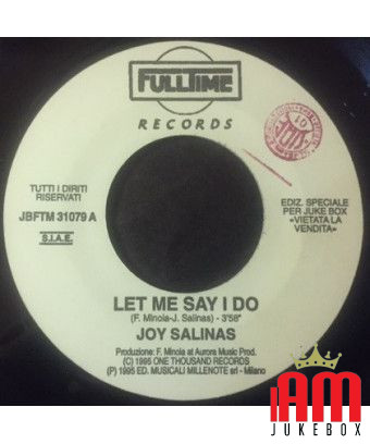 Let Me Say I Do Done And Redone [Joy Salinas,...] - Vinyl 7", 45 RPM, Jukebox [product.brand] 1 - Shop I'm Jukebox 