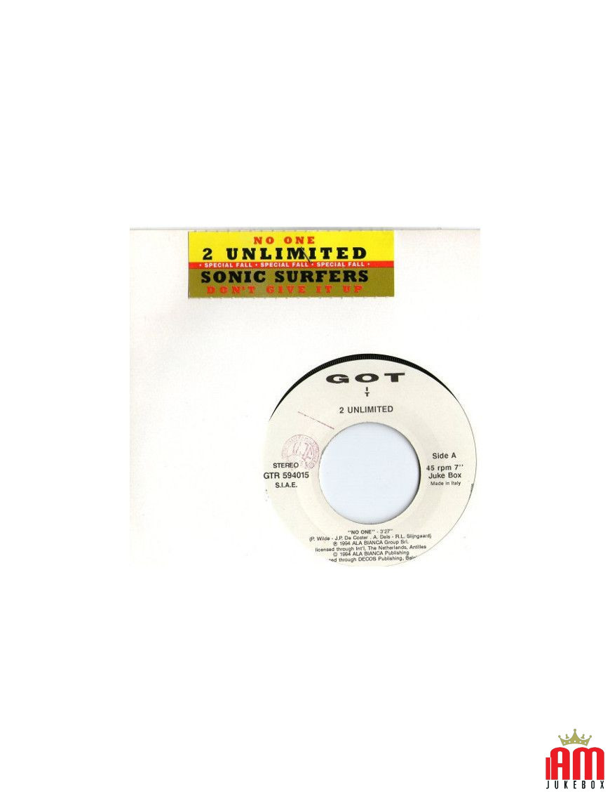 Personne ne l'abandonne [2 Unlimited,...] - Vinyl 7", 45 RPM, Jukebox [product.brand] 1 - Shop I'm Jukebox 