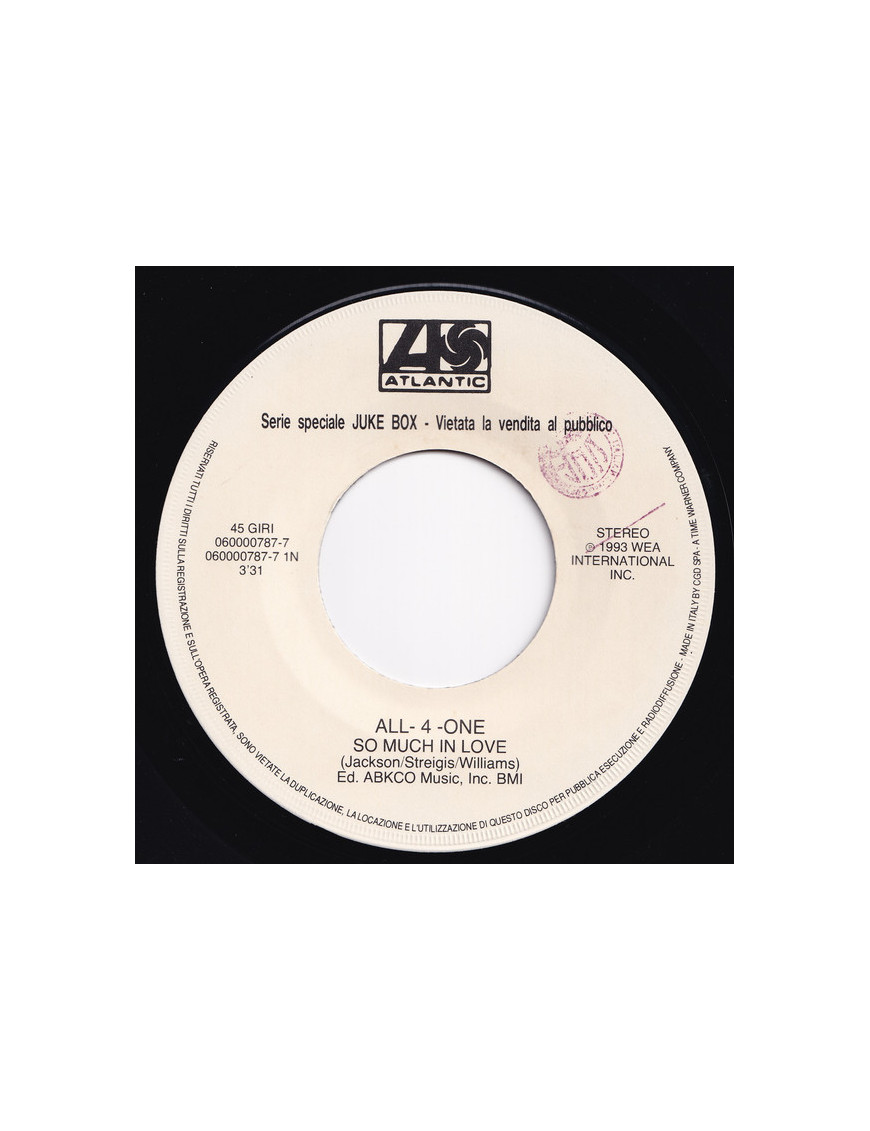 So Much In Love Gin And Juice [All-4-One,...] - Vinyle 7", 45 RPM, Jukebox [product.brand] 1 - Shop I'm Jukebox 