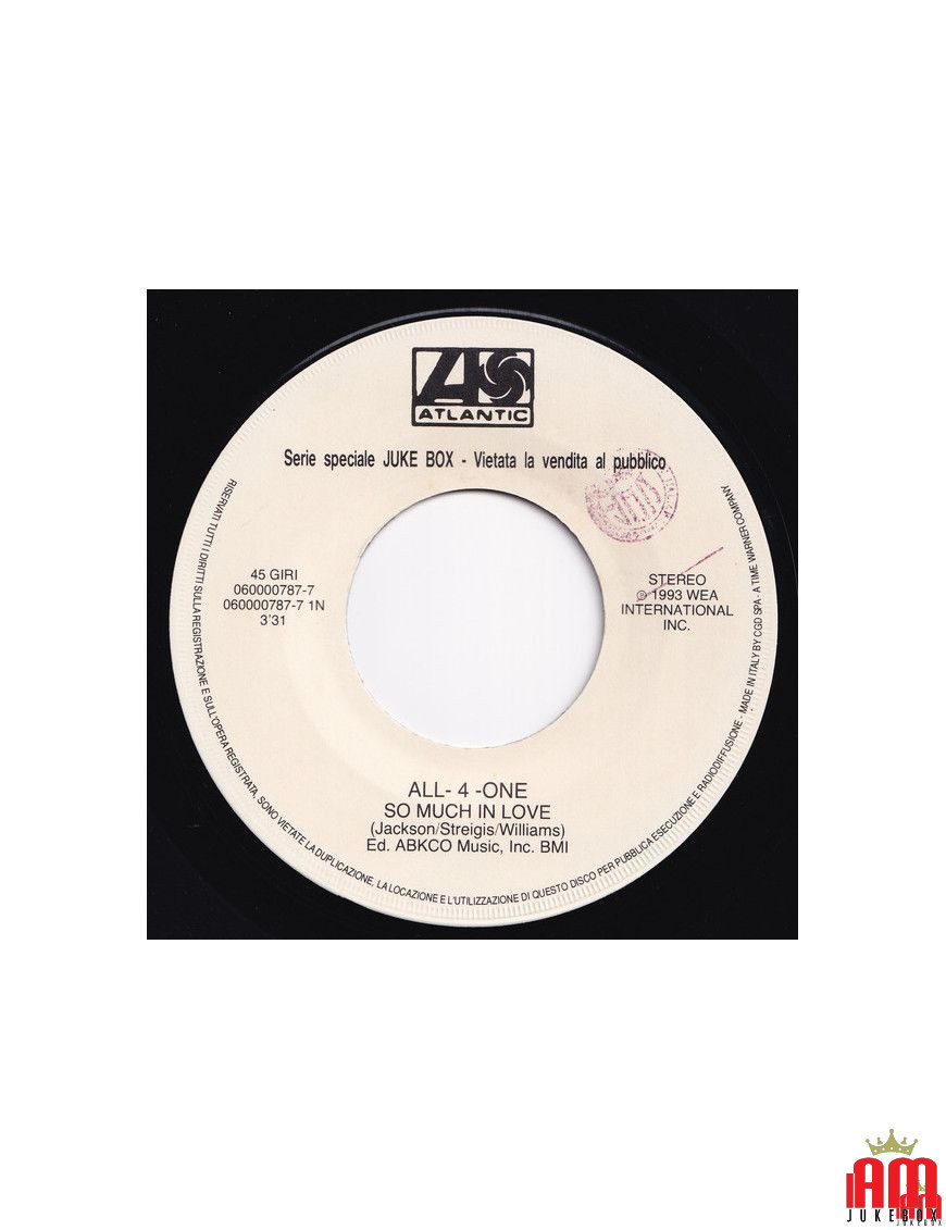 So Much In Love Gin And Juice [All-4-One,...] - Vinyle 7", 45 RPM, Jukebox [product.brand] 1 - Shop I'm Jukebox 