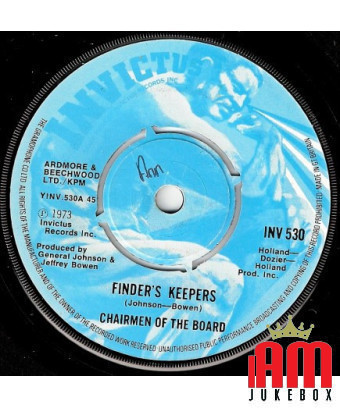Finder's Keepers [Chairmen Of The Board] - Vinyl 7", Single, 45 RPM [product.brand] 1 - Shop I'm Jukebox 