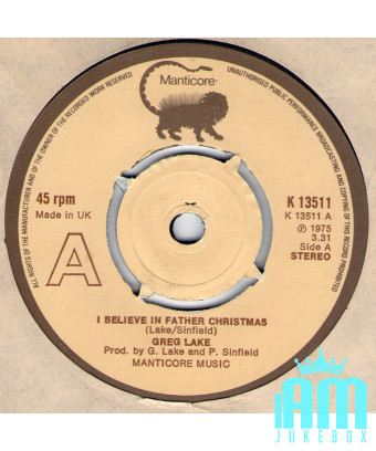 Je crois au Père Noël [Greg Lake] - Vinyl 7", 45 RPM, Single [product.brand] 1 - Shop I'm Jukebox 