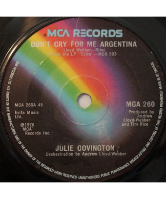 Don't Cry For Me Argentina [Julie Covington] - Vinyl 7", 45 RPM, Single [product.brand] 1 - Shop I'm Jukebox 