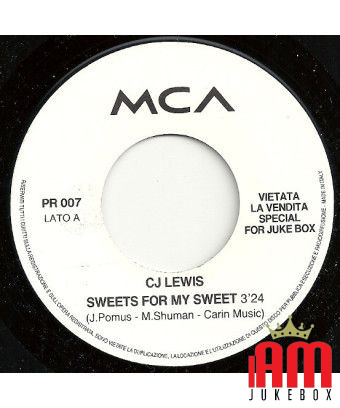 Sweets For My Sweet Mr. Jones [CJ Lewis,...] - Vinyl 7", 45 RPM, Jukebox [product.brand] 1 - Shop I'm Jukebox 