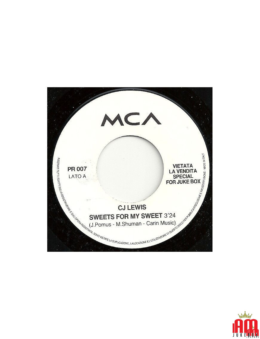 Sweets For My Sweet Mr. Jones [CJ Lewis,...] - Vinyl 7", 45 RPM, Jukebox [product.brand] 1 - Shop I'm Jukebox 